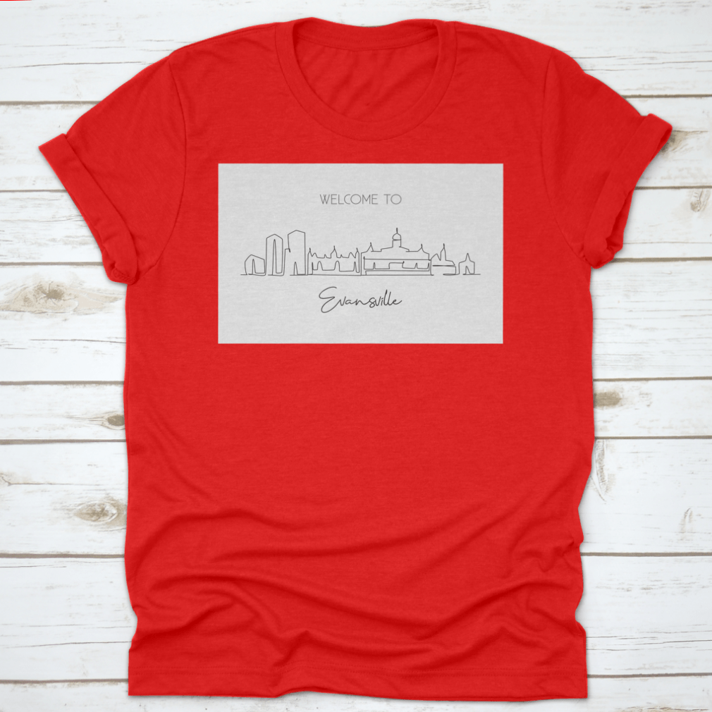 A stylish cotton t-shirt featuring a beautiful landscape design, perfect for travel enthusiasts.