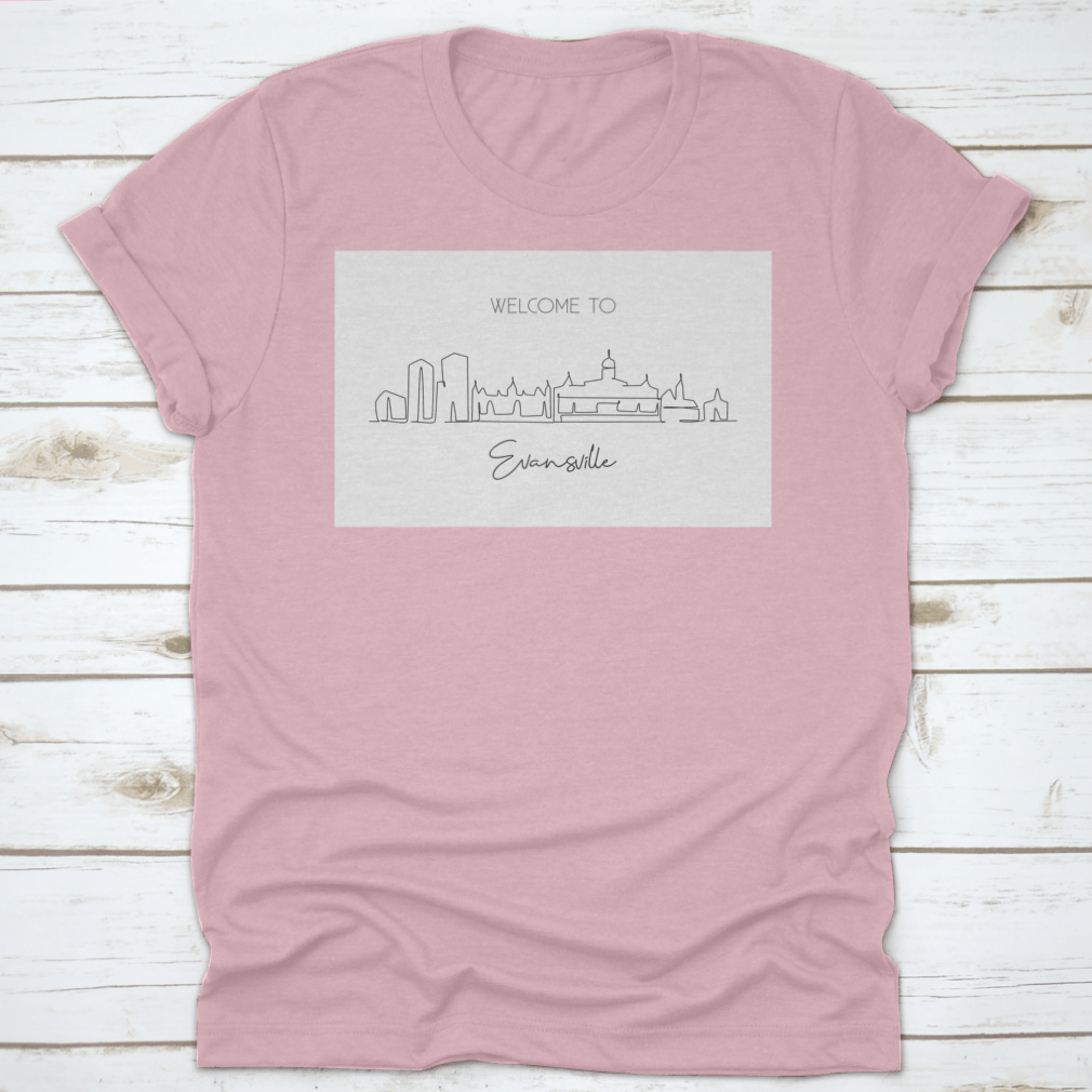 A stylish cotton t-shirt featuring a beautiful landscape design, perfect for travel enthusiasts.