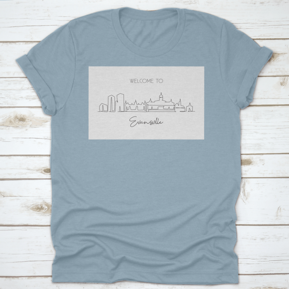 A stylish cotton t-shirt featuring a beautiful landscape design, perfect for travel enthusiasts.