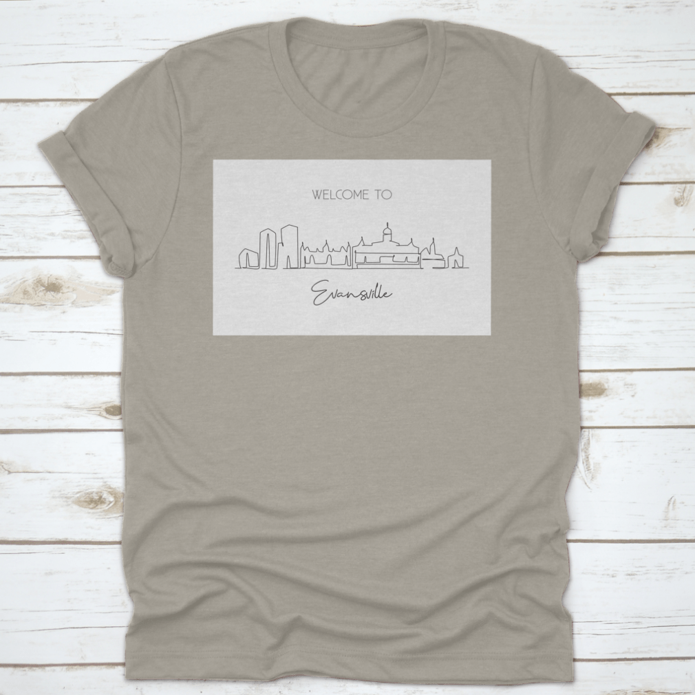 A stylish cotton t-shirt featuring a beautiful landscape design, perfect for travel enthusiasts.