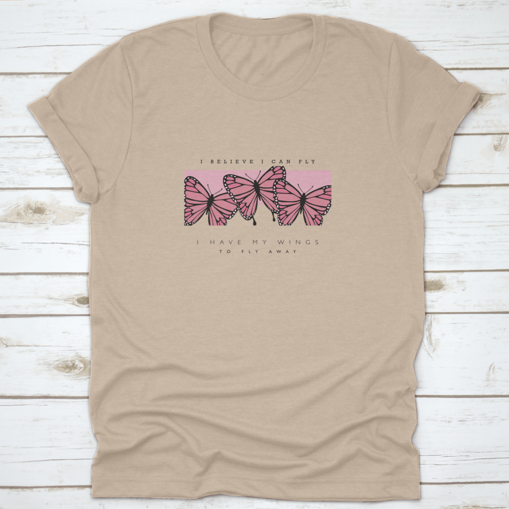 A vibrant vector illustration of beautiful pink butterflies with slogan text, showcasing intricate details and elegant design.