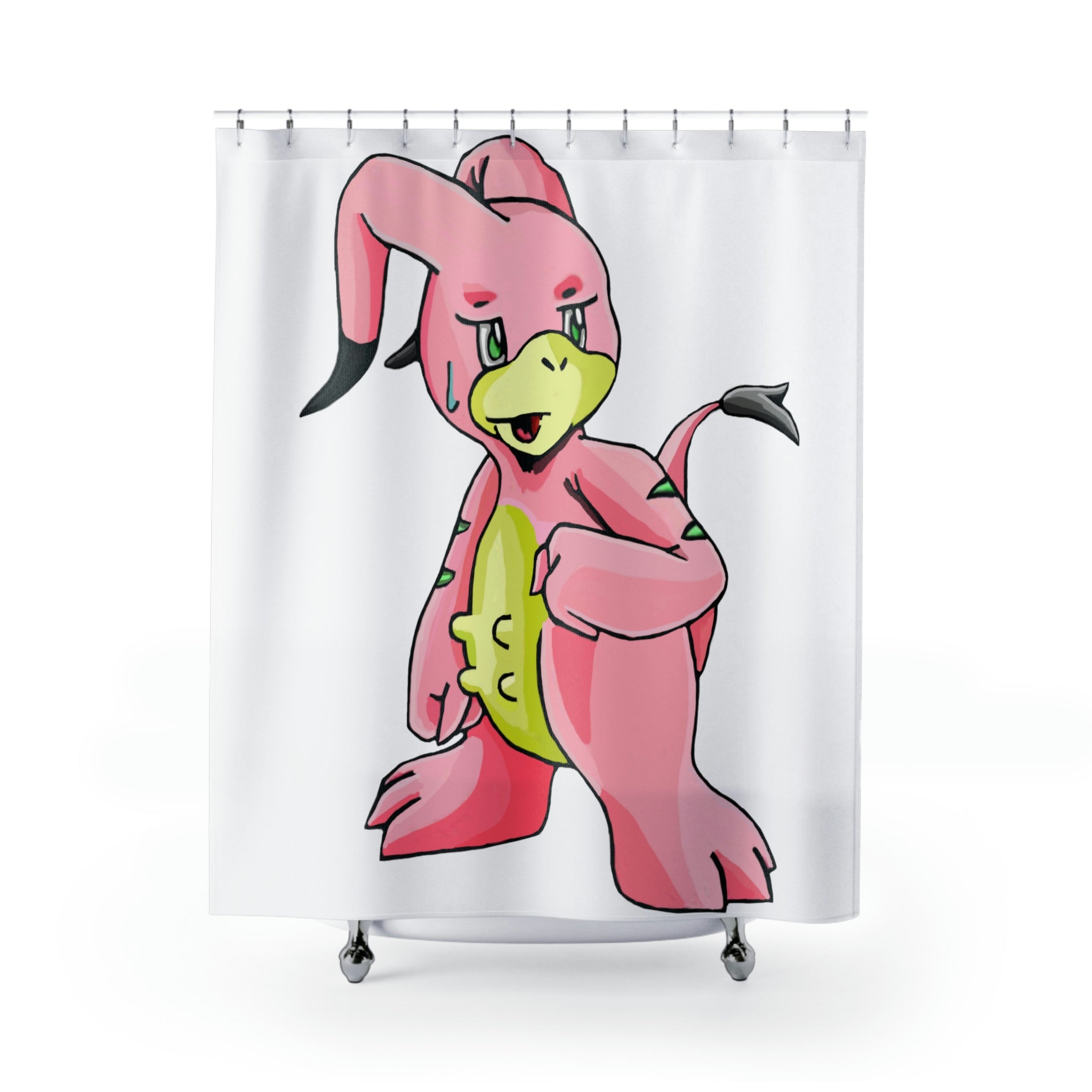 Bebow Shower Curtain featuring vibrant custom designs, made from durable polyester material, ideal for enhancing bathroom decor.