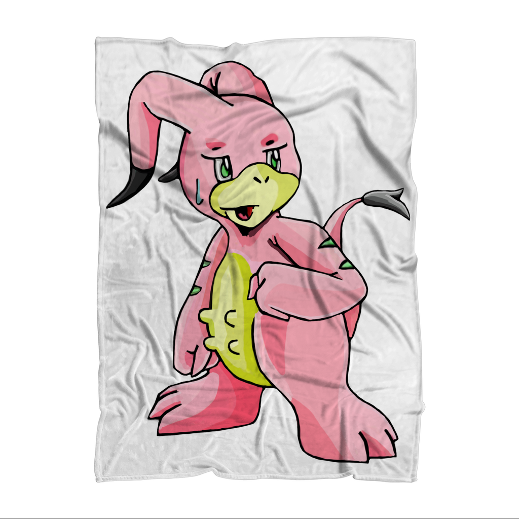 Bebow Sublimation Throw Blanket made of soft 100% polyester polar fleece, featuring vibrant sublimation prints and a white back.