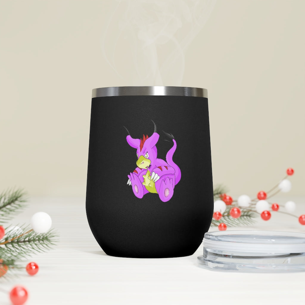 Beboxu 12oz Insulated Wine Tumbler with clear lid, showcasing a stylish design and double-wall insulation.