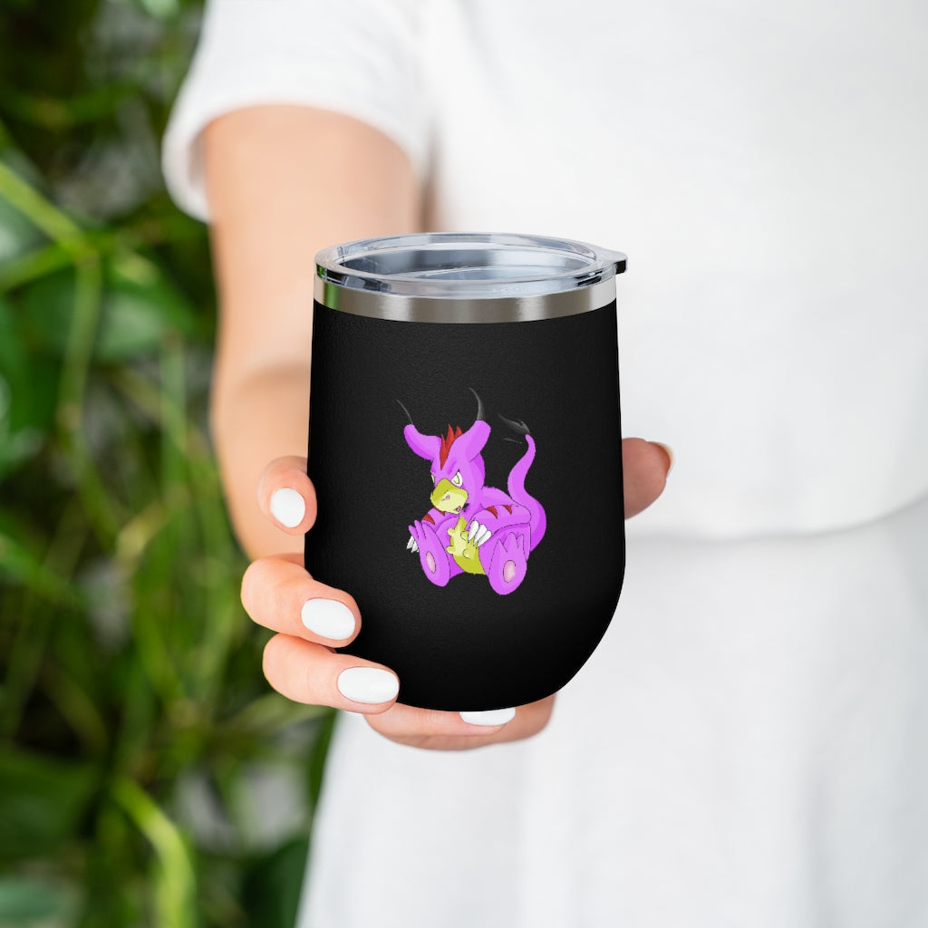 Beboxu 12oz Insulated Wine Tumbler with clear lid, showcasing a stylish design and double-wall insulation.