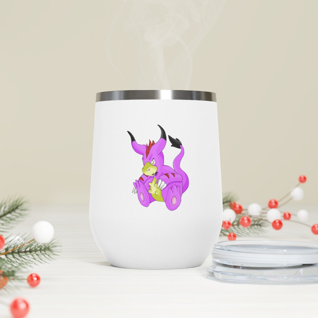 Beboxu 12oz Insulated Wine Tumbler with clear lid, showcasing a stylish design and double-wall insulation.