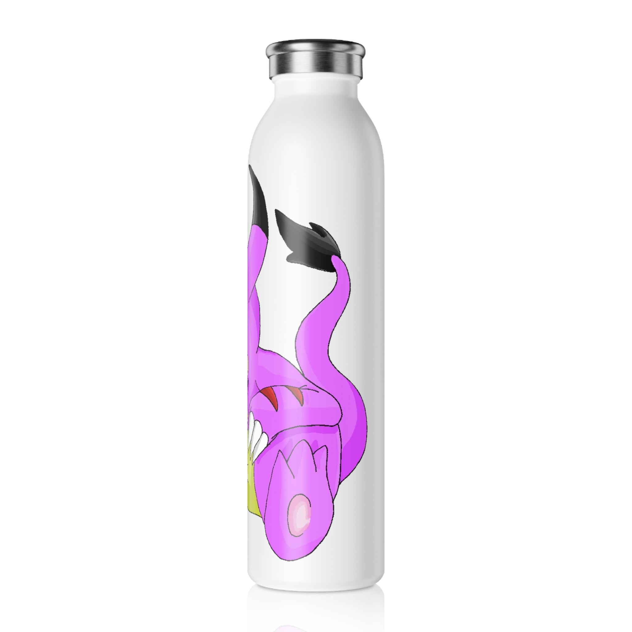 Beboxu Slim Water Bottle with customizable matte finish and silver stainless steel cap, showcasing its sleek design and 20oz capacity.