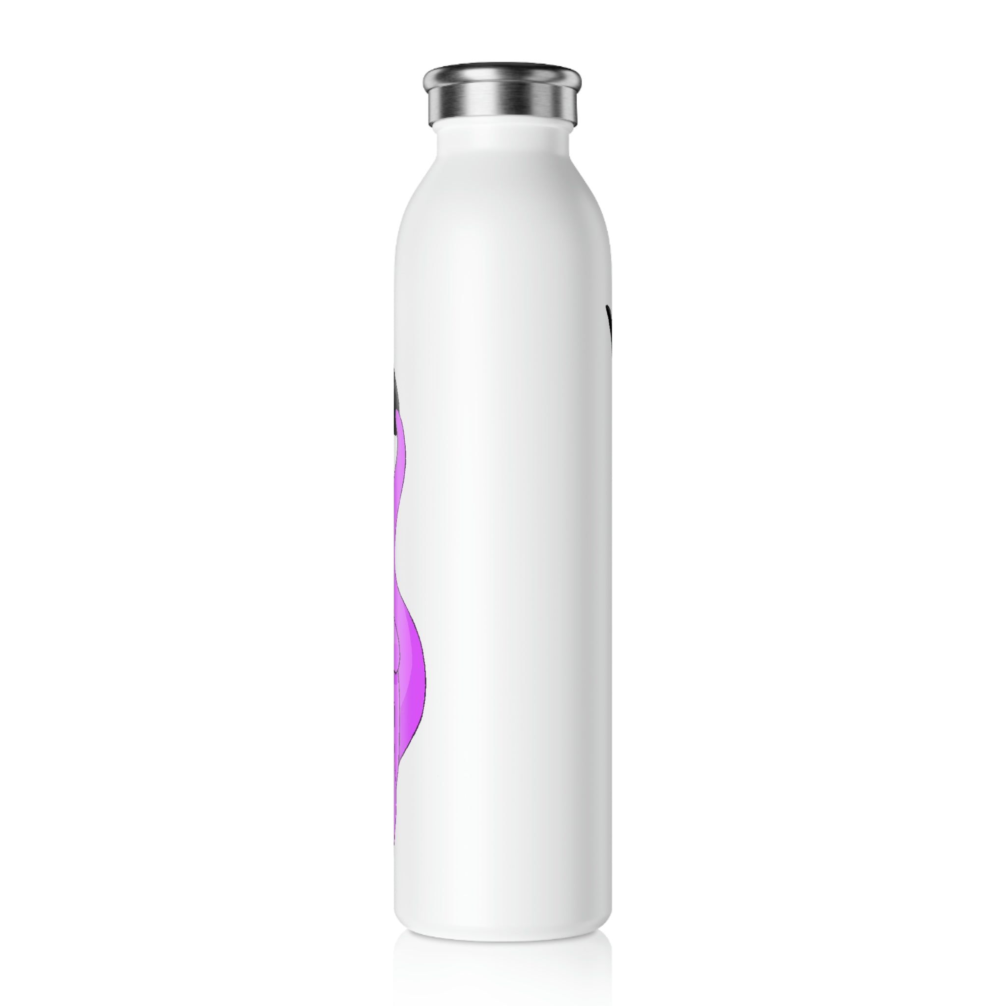 Beboxu Slim Water Bottle with customizable matte finish and silver stainless steel cap, showcasing its sleek design and 20oz capacity.