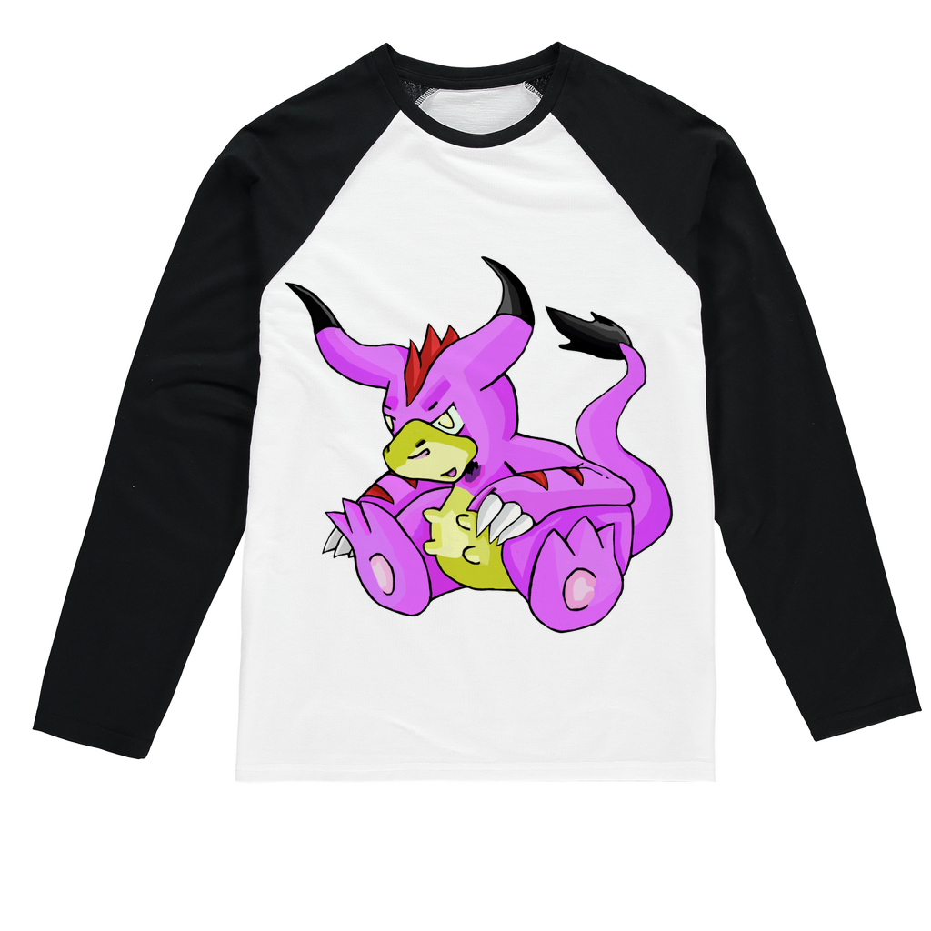 Beboxu Sublimation Baseball Long Sleeve T-Shirt featuring long sleeves, crew neck, and mixed fabric design, ideal for sublimation printing.