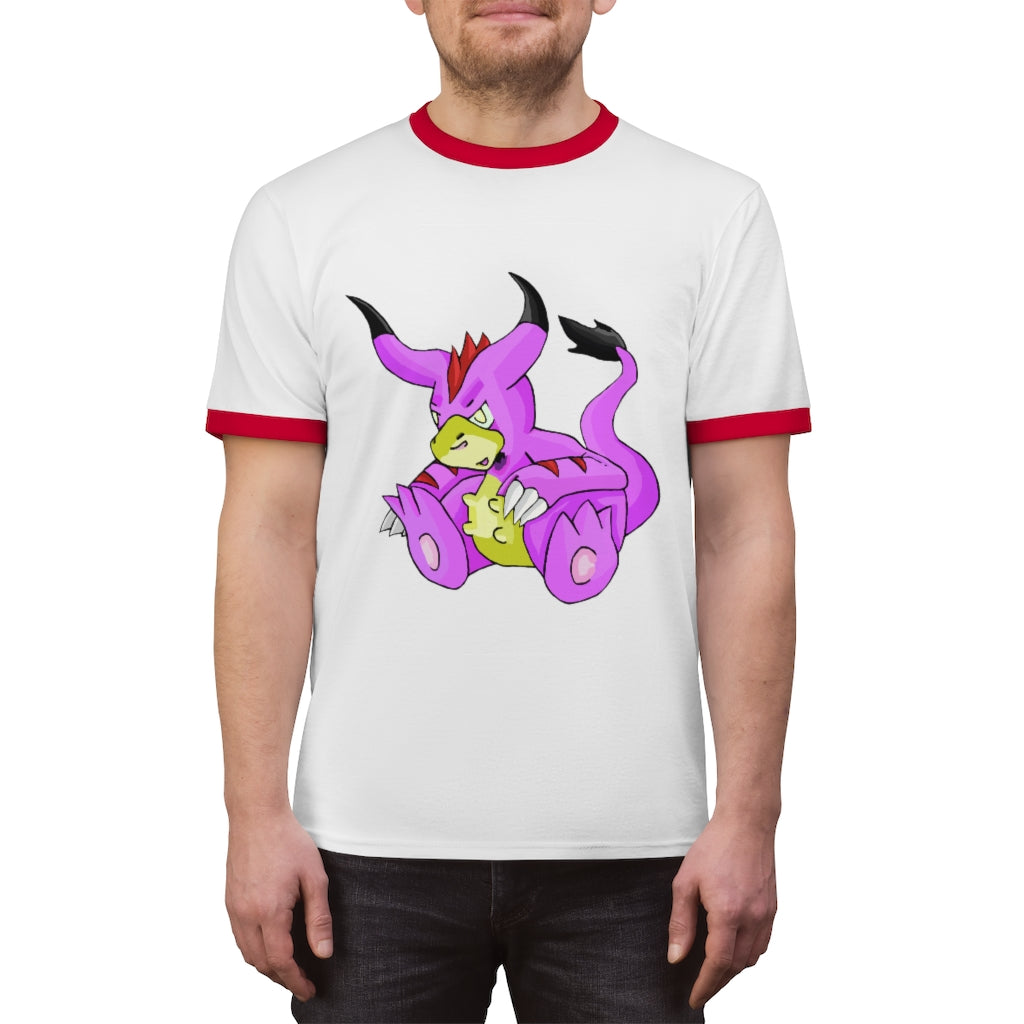 Beboxu Unisex Ringer Tee showcasing its classic design with contrasting colors, perfect for summer wear.