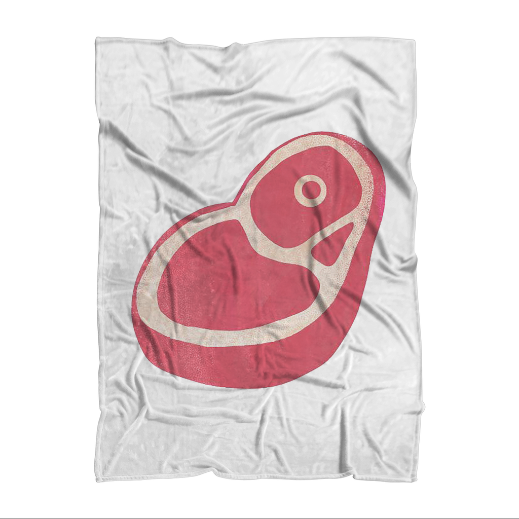 Beef Premium Sublimation Adult Blanket made from 100% polyester polar cuddle fleece, showcasing vibrant colors and ultra-soft poodle fabric lining.