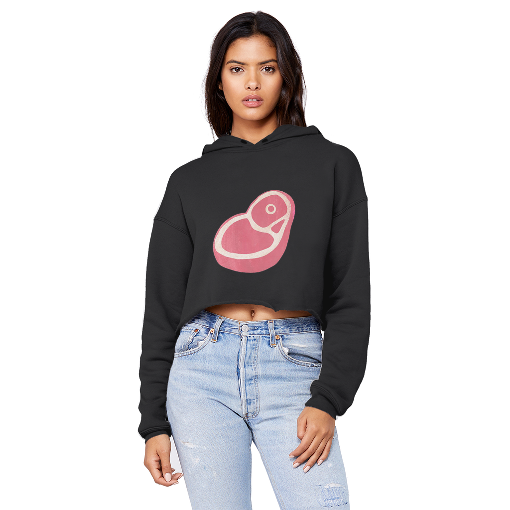 Beef Unisex Cropped Raw Edge Boyfriend Hoodie in various colors, showcasing its stylish design and soft fabric.