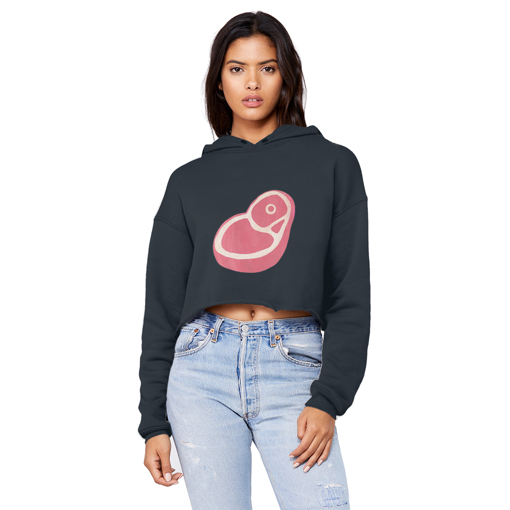 Beef Unisex Cropped Raw Edge Boyfriend Hoodie in various colors, showcasing its stylish design and soft fabric.