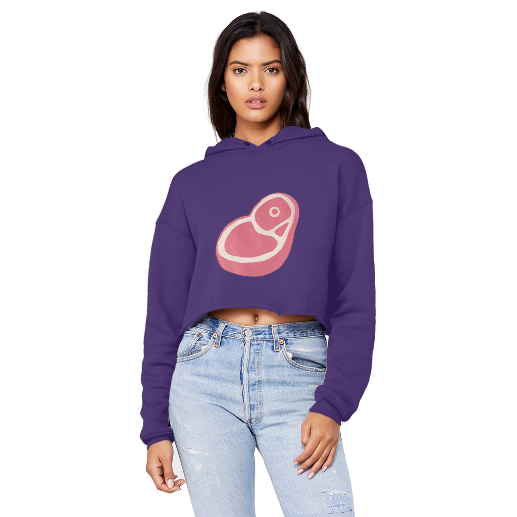 Beef Unisex Cropped Raw Edge Boyfriend Hoodie in various colors, showcasing its stylish design and soft fabric.