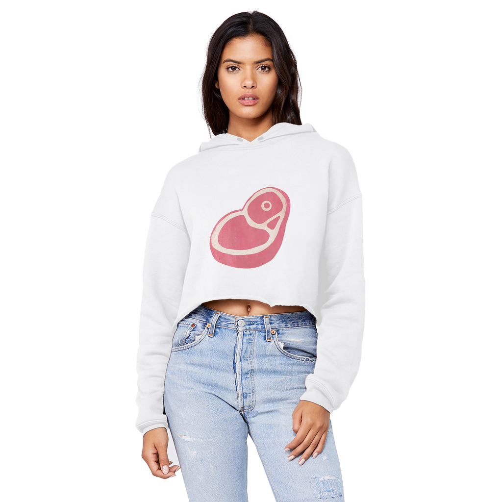 Beef Unisex Cropped Raw Edge Boyfriend Hoodie in various colors, showcasing its stylish design and soft fabric.