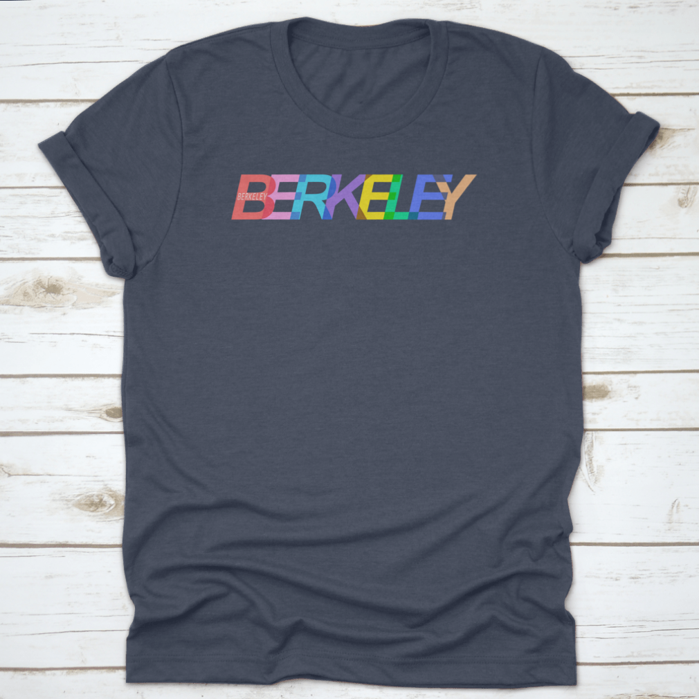 A stylish white shirt featuring the name 'Berkeley' prominently displayed, showcasing a modern design suitable for casual wear.