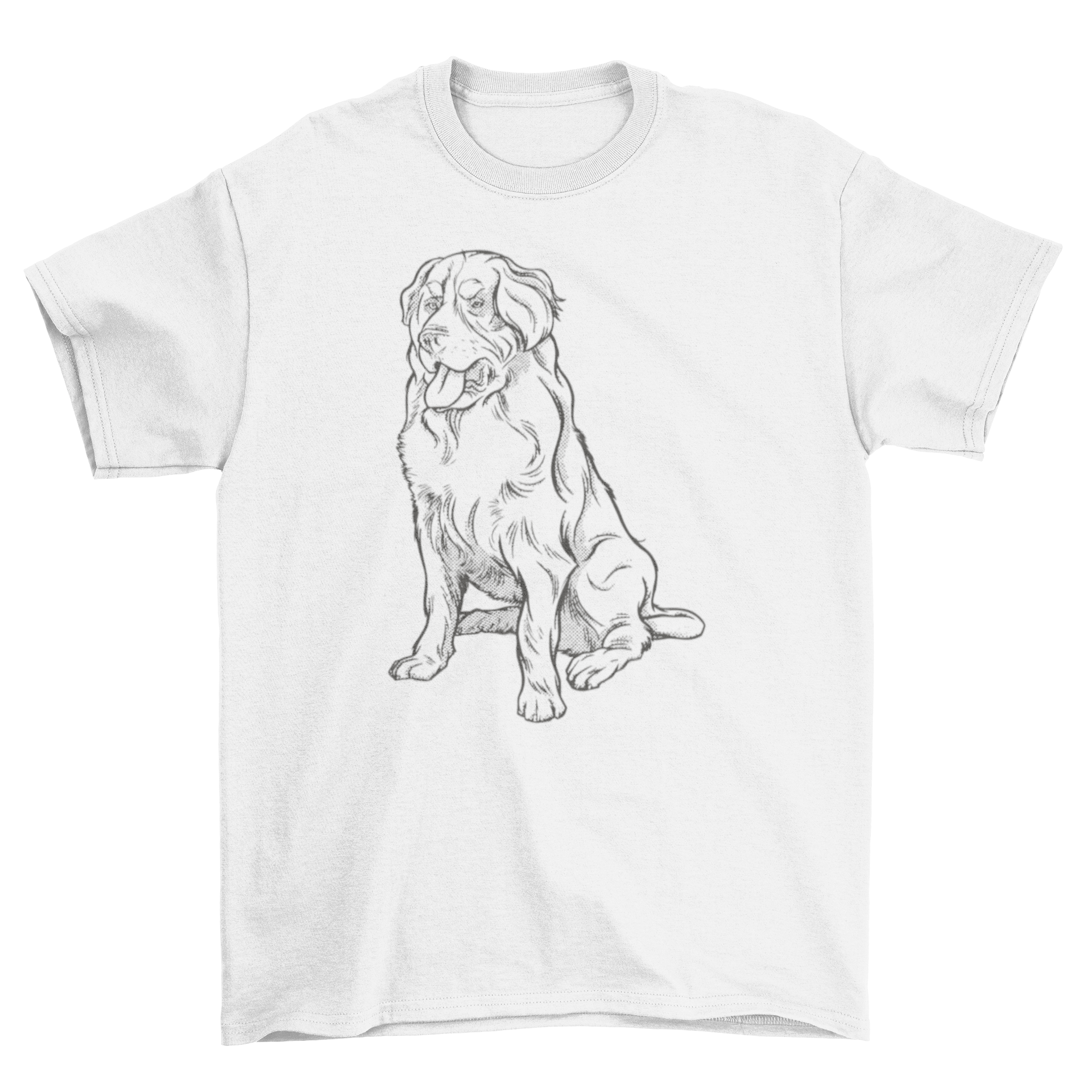 A stylish t-shirt featuring a hand-drawn design of a Berner Sennen Hund dog, perfect for dog lovers.