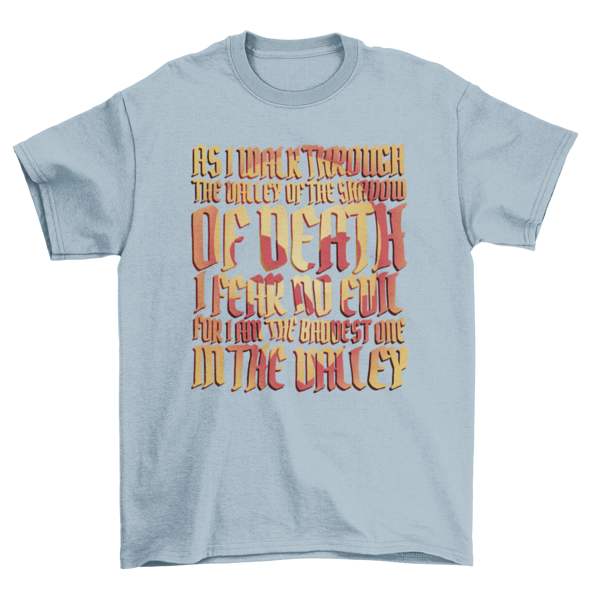 A stylish t-shirt featuring a religious quote from the Bible, designed for comfort and faith expression.