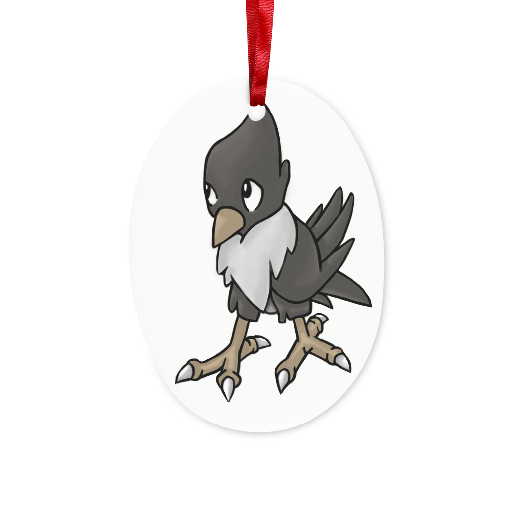 BiChip Ceramic Hanging Ornament with red ribbon and gold string, perfect for Christmas tree or personalized gifts, displayed in a white box.