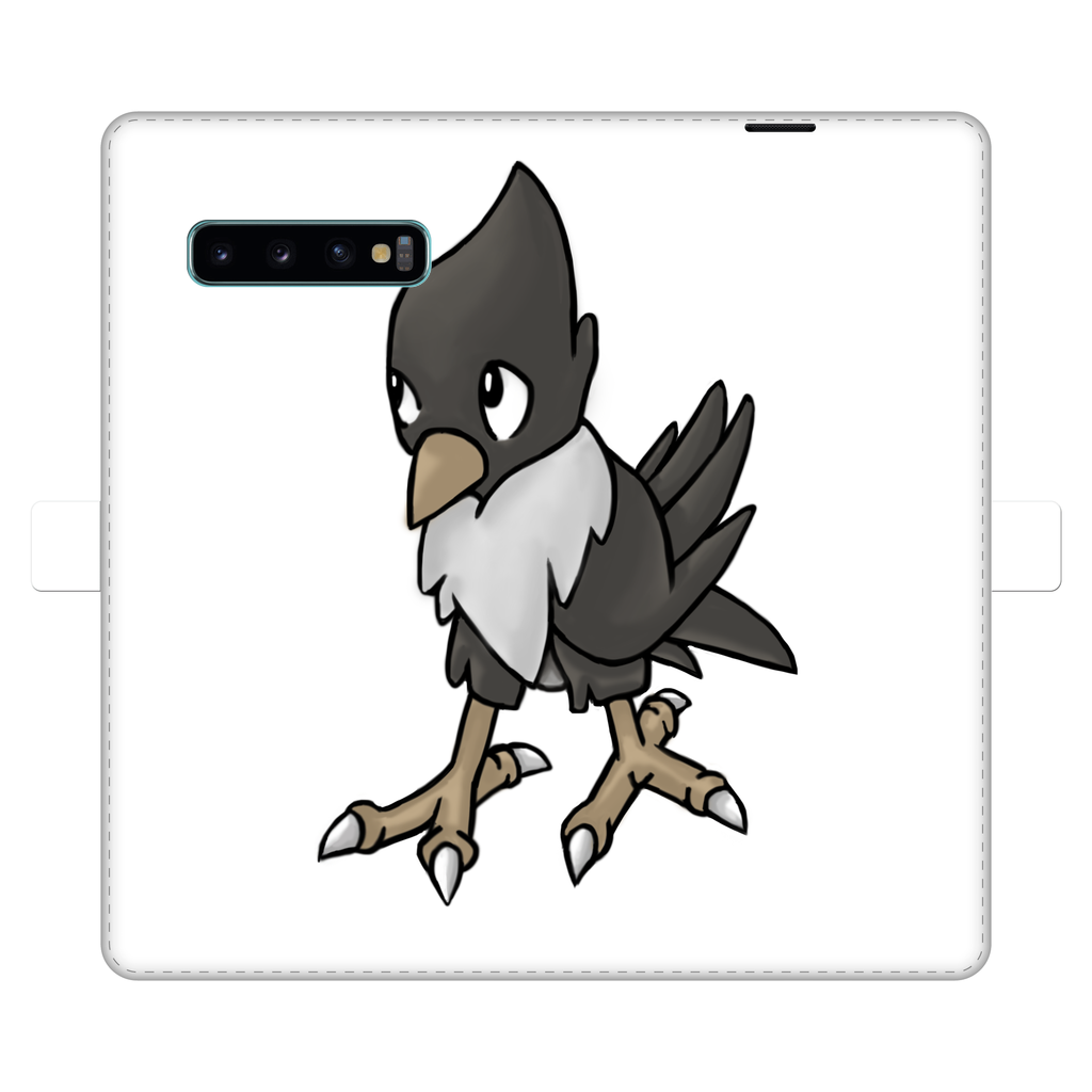 BiChip Fully Printed Wallet Case for iPhone and Samsung, showcasing vibrant UV-printed designs on a white faux leather exterior.