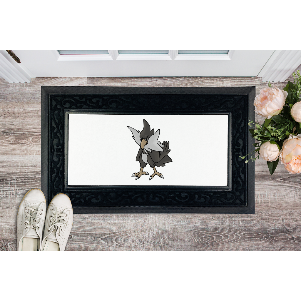 BiChipla Sublimation Heavy Duty Door Mat with removable fabric center and non-slip rubber base, featuring a stylish brush border.