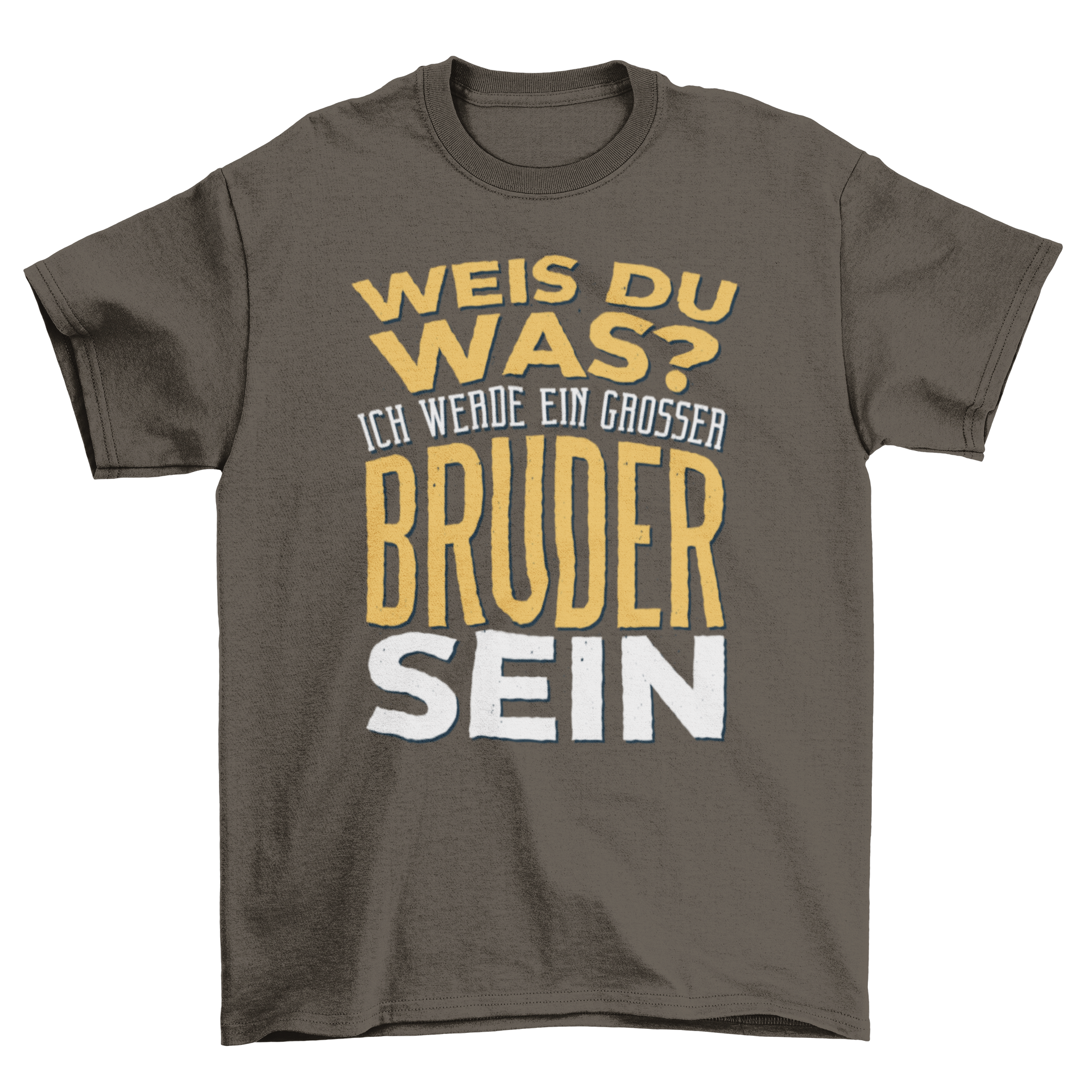 Big Brother German T-Shirt featuring the phrase 'Weis du was? Ich werde ein grosser Bruder Sein' in stylish lettering.