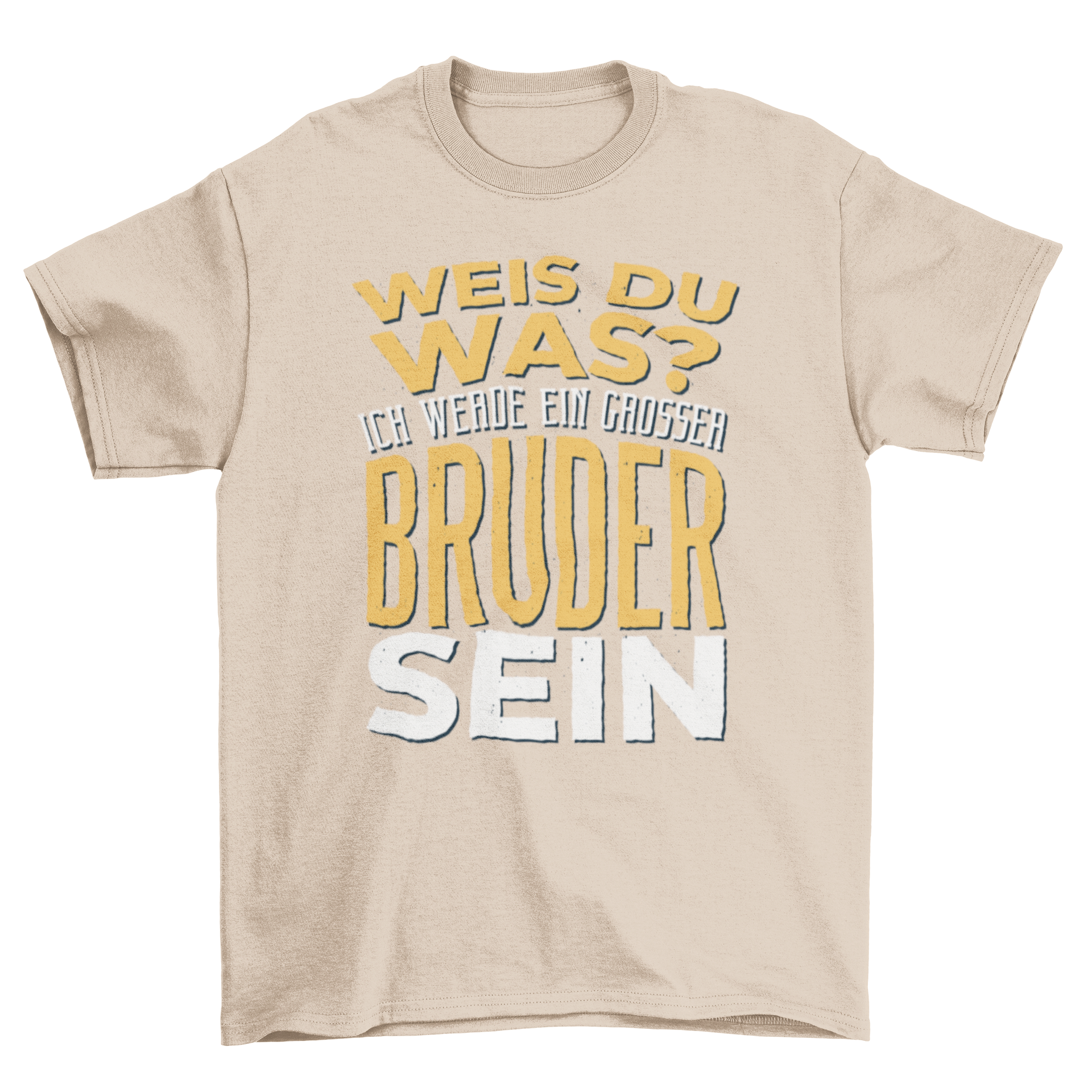 Big Brother German T-Shirt featuring the phrase 'Weis du was? Ich werde ein grosser Bruder Sein' in stylish lettering.