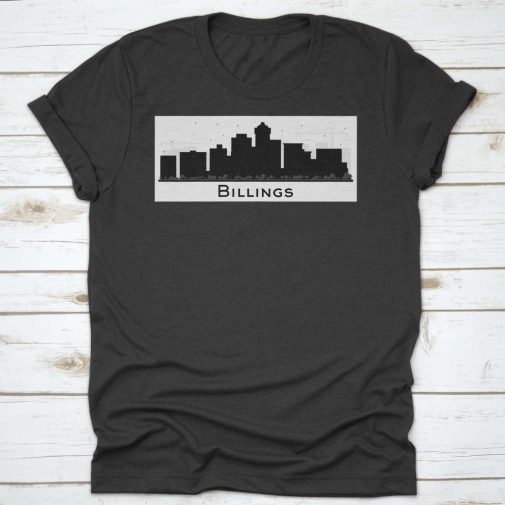 Billings Montana City Skyline silhouette vector design featuring black buildings against a light background.