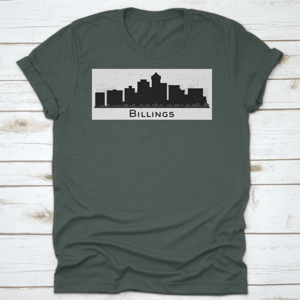 Billings Montana City Skyline silhouette vector design featuring black buildings against a light background.