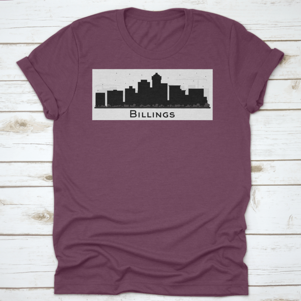 Billings Montana City Skyline silhouette vector design featuring black buildings against a light background.