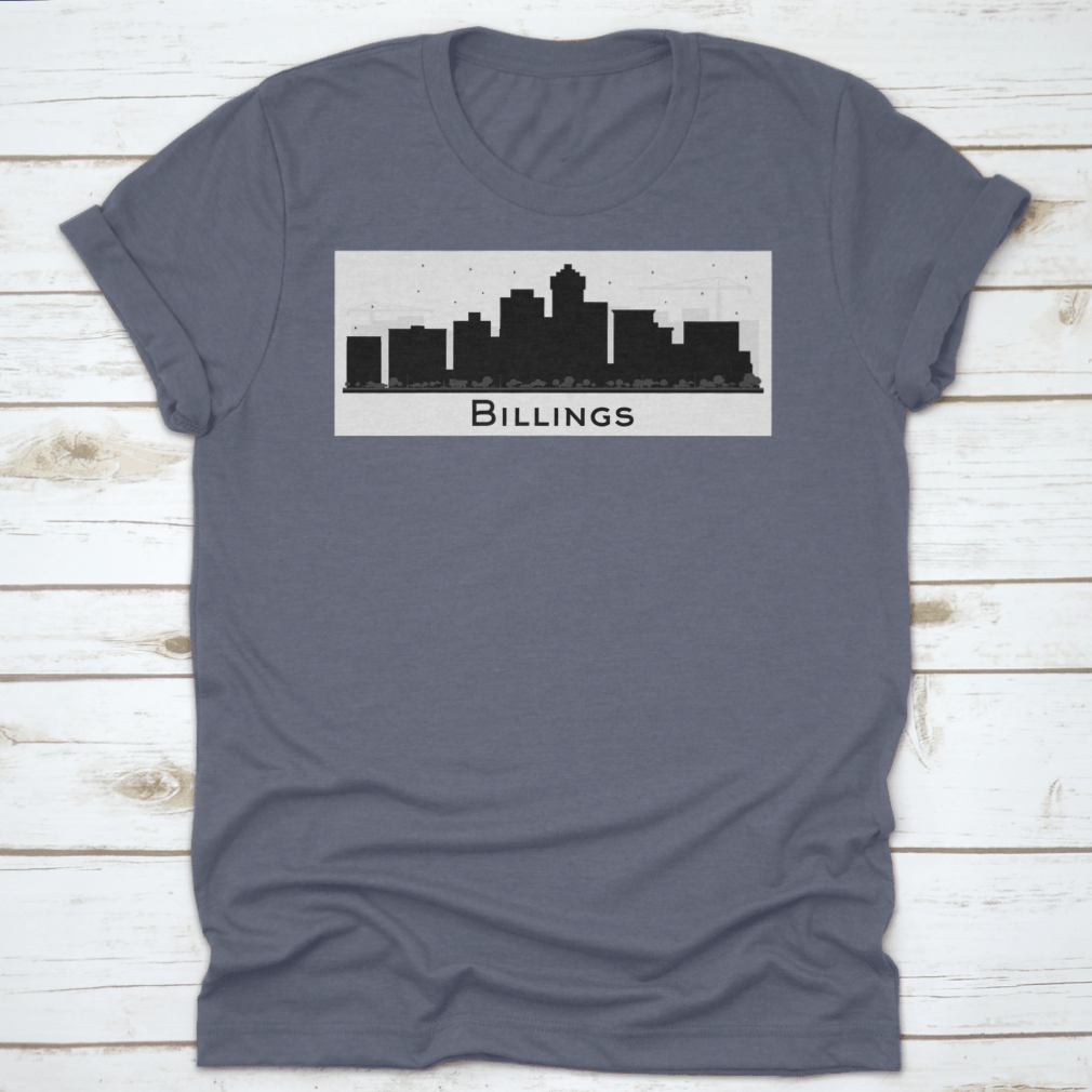 Billings Montana City Skyline silhouette vector design featuring black buildings against a light background.