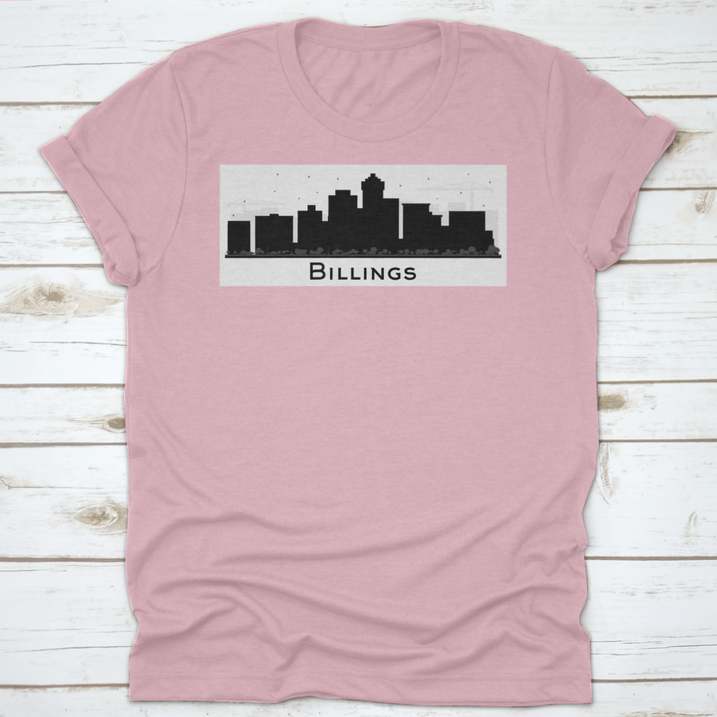 Billings Montana City Skyline silhouette vector design featuring black buildings against a light background.