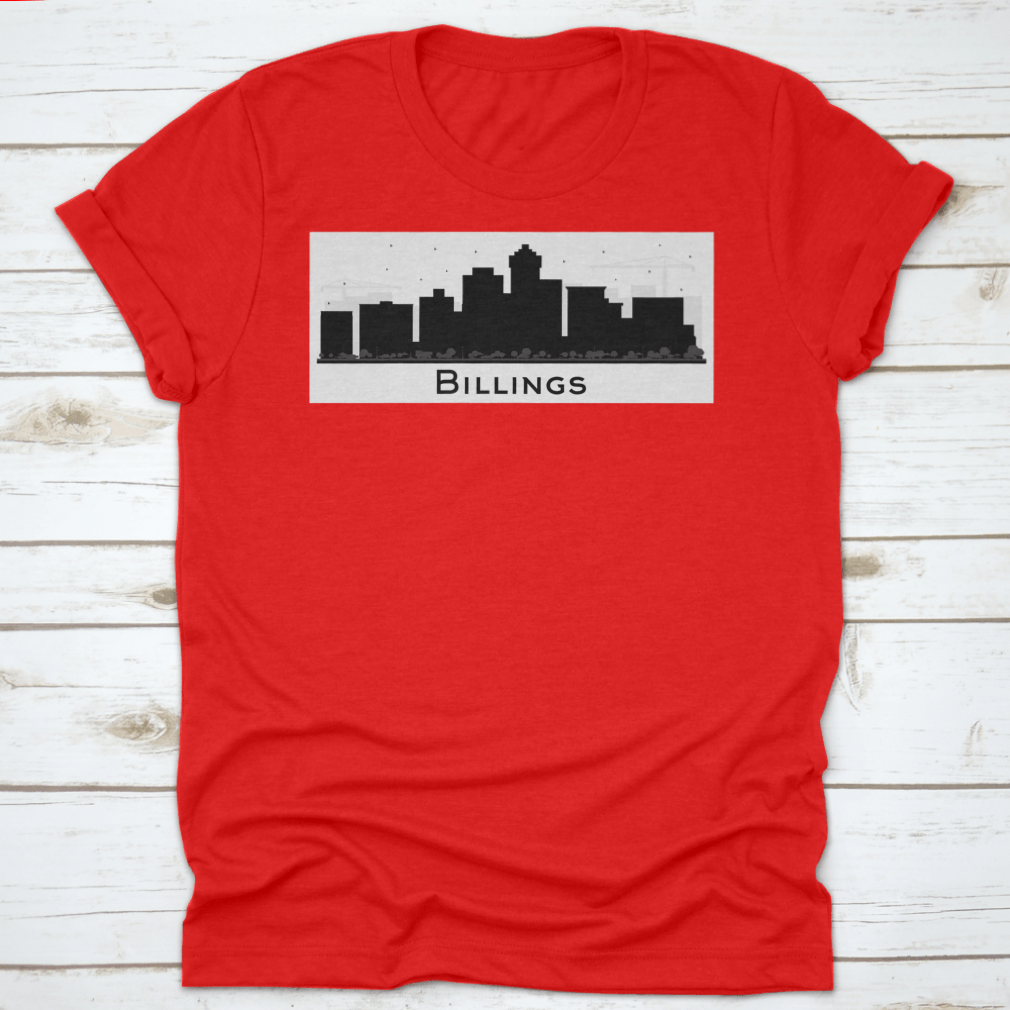 Billings Montana City Skyline silhouette vector design featuring black buildings against a light background.