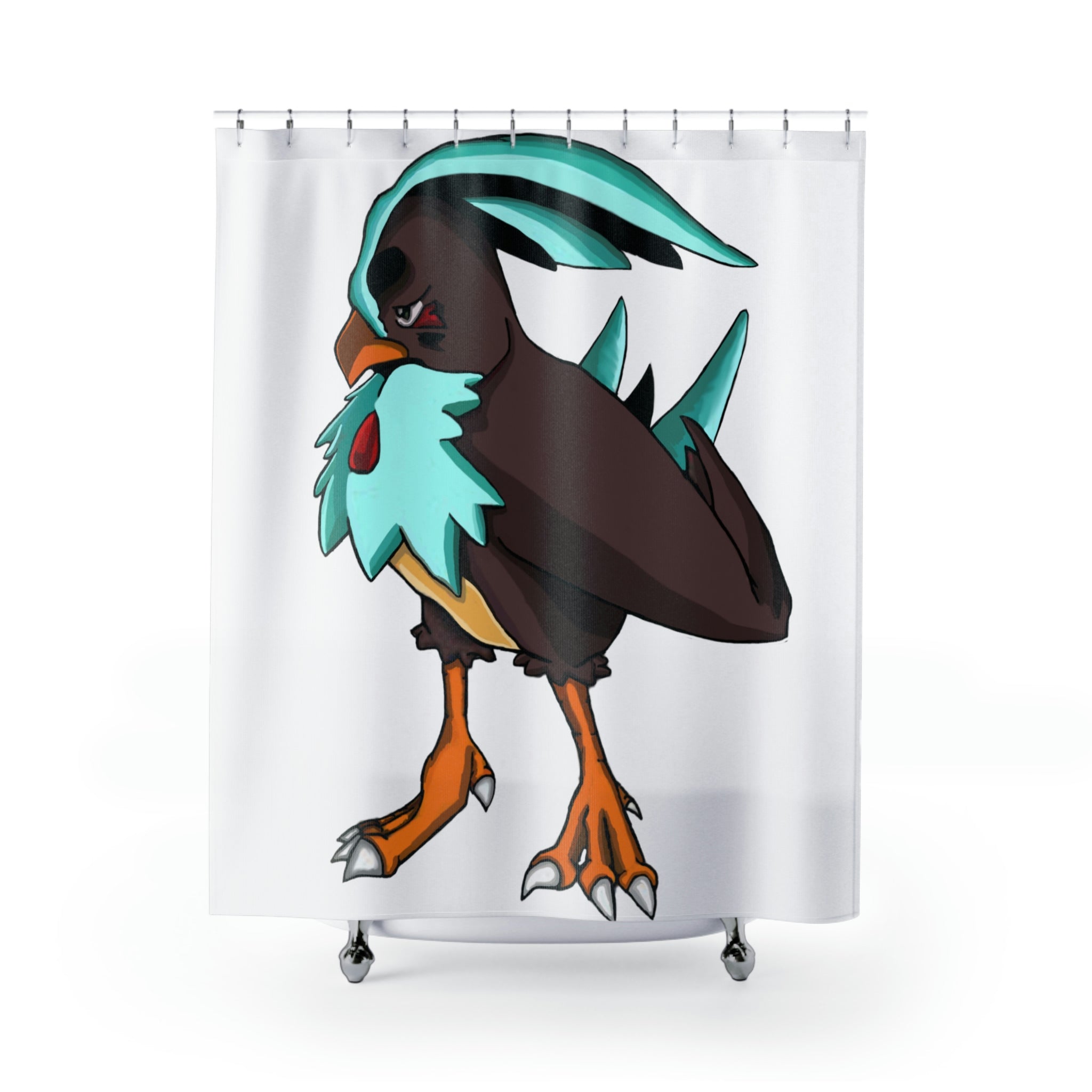 Bircross Shower Curtain featuring vibrant custom designs on durable polyester fabric, perfect for enhancing bathroom decor.