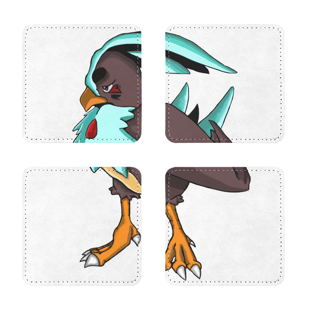 Bircross Sublimation Coasters Pack of Four in square and round shapes, made from PU leather with a white printable face.