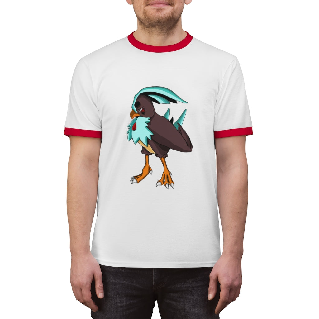 Bircross Unisex Ringer Tee showcasing its stylish design and vibrant colors, perfect for summer wear.