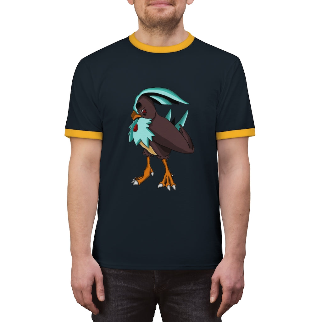 Bircross Unisex Ringer Tee showcasing its stylish design and vibrant colors, perfect for summer wear.