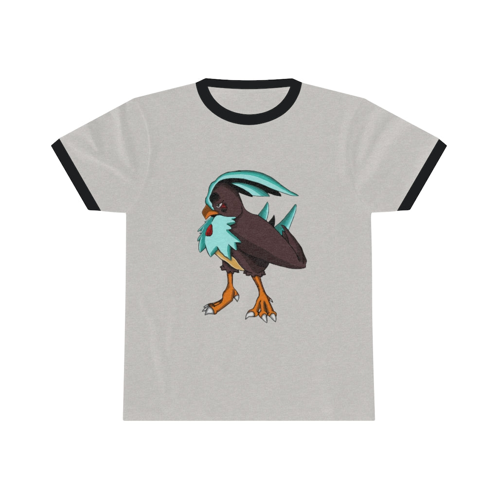 Bircross Unisex Ringer Tee showcasing its stylish design and vibrant colors, perfect for summer wear.