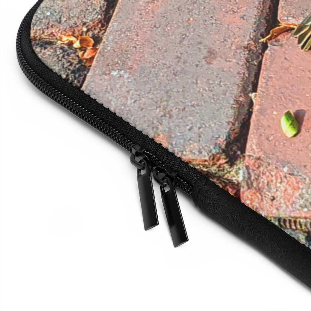 Bird Laptop Sleeve featuring a customizable front design and a solid black back, made from smooth neoprene material.