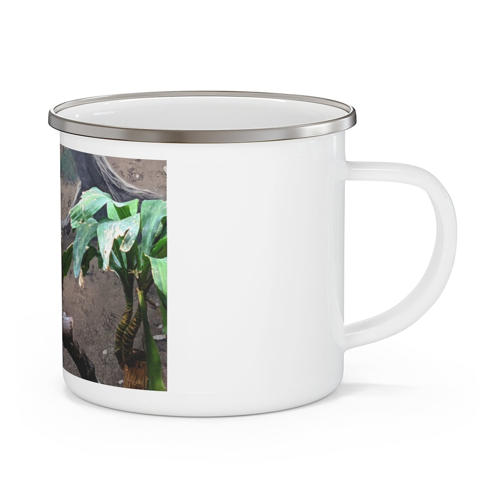Bird Owl Enamel Camping Mug featuring a colorful owl design, perfect for outdoor adventures and stylish gatherings.