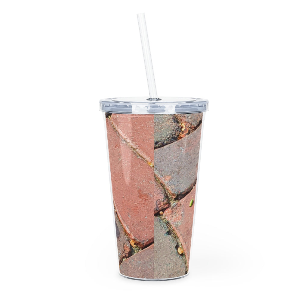 Bird Plastic Tumbler with Straw showcasing a customizable design and double wall insulation, perfect for drinks at any event.