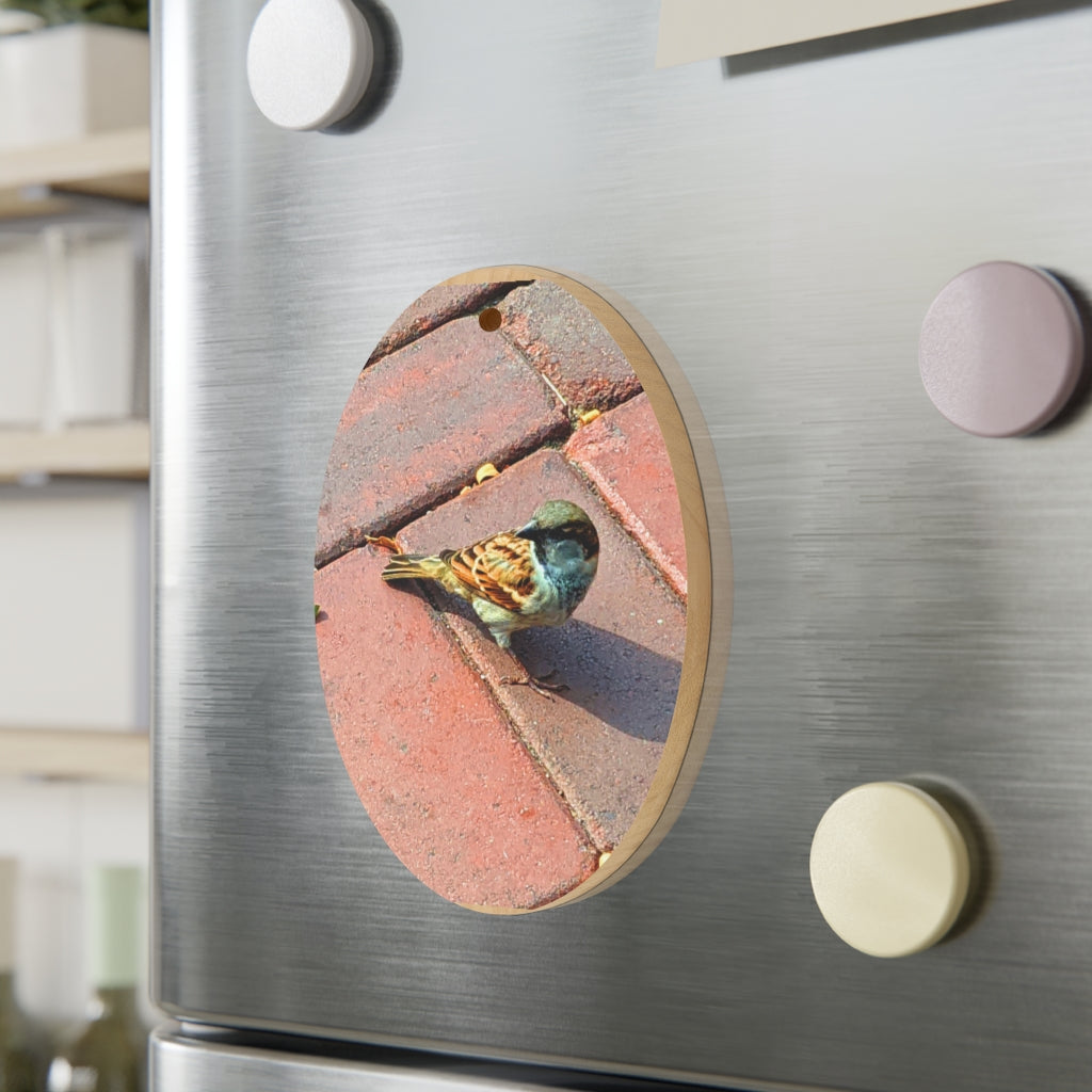 A collection of Bird Wooden Christmas Ornaments in various whimsical shapes, featuring a rustic wood finish and red ribbons for hanging.
