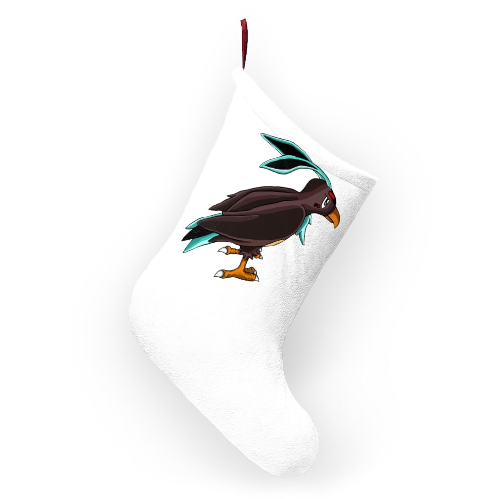 Birdam Christmas Stockings hanging by a fireplace, featuring custom prints and a festive design.