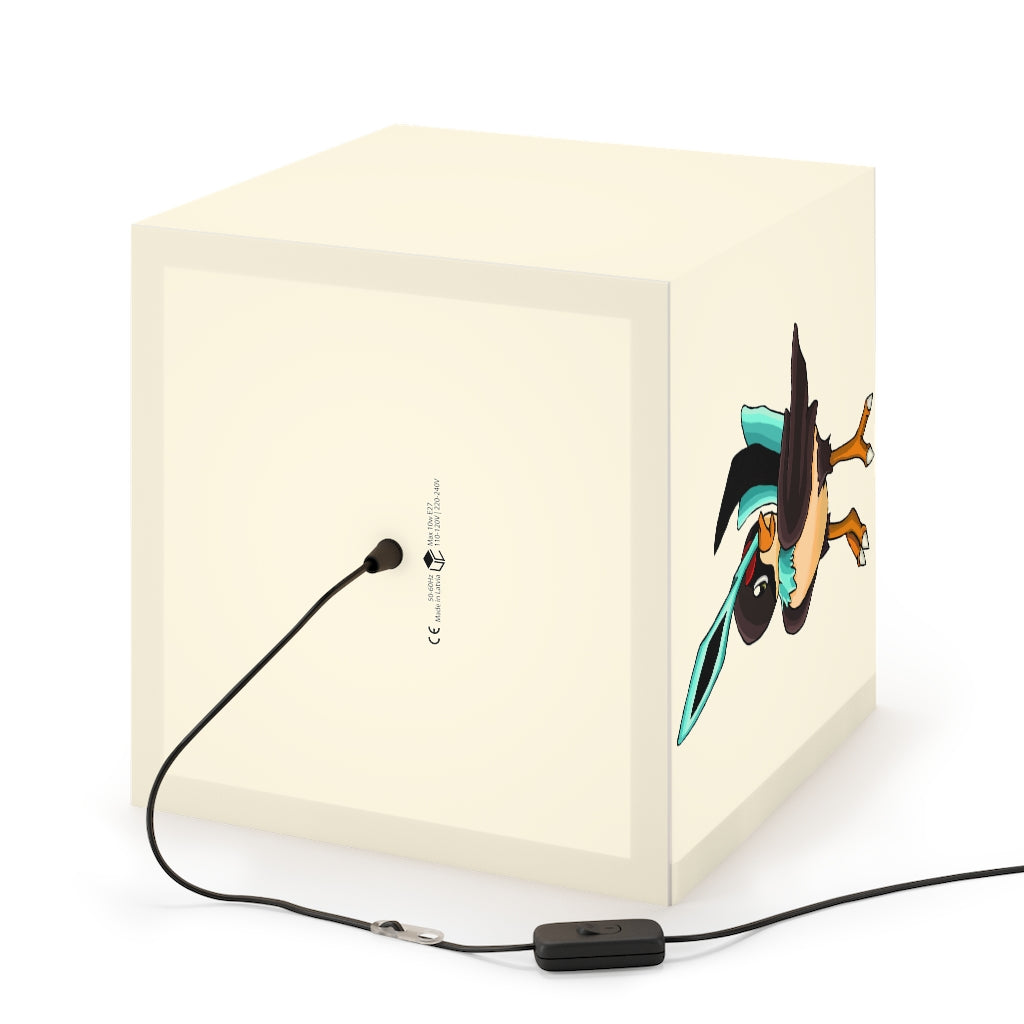 Birdi Personalized Lamp showcasing a unique cube design, perfect for indoor decoration with a soft glow.