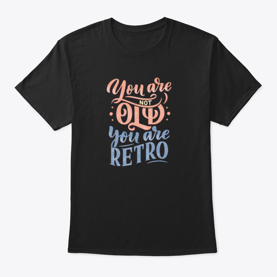A stylish retro-themed t-shirt featuring birthday lettering design, made from soft cotton fabric, perfect for celebrations.