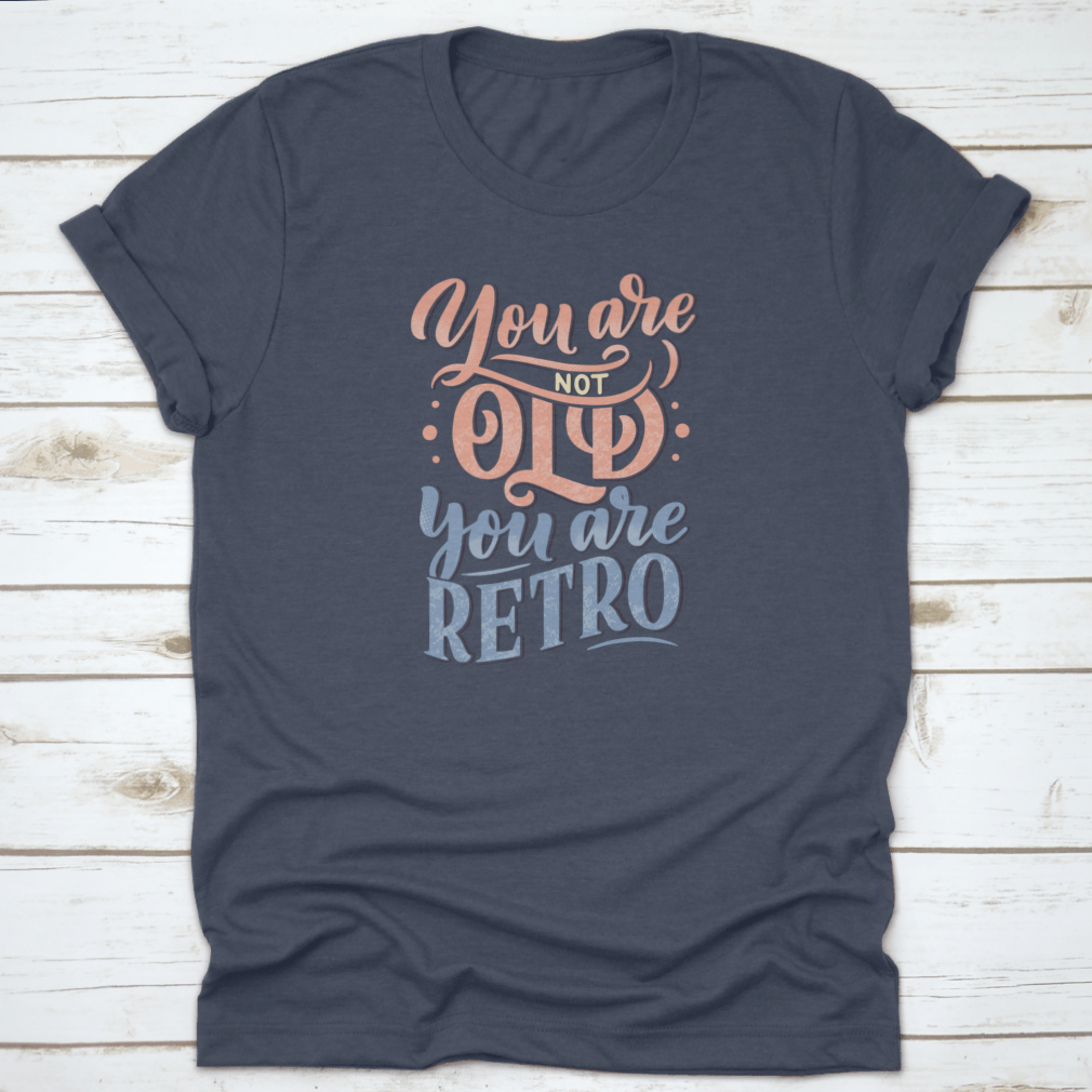 A stylish retro-themed t-shirt featuring birthday lettering design, made from soft cotton fabric, perfect for celebrations.