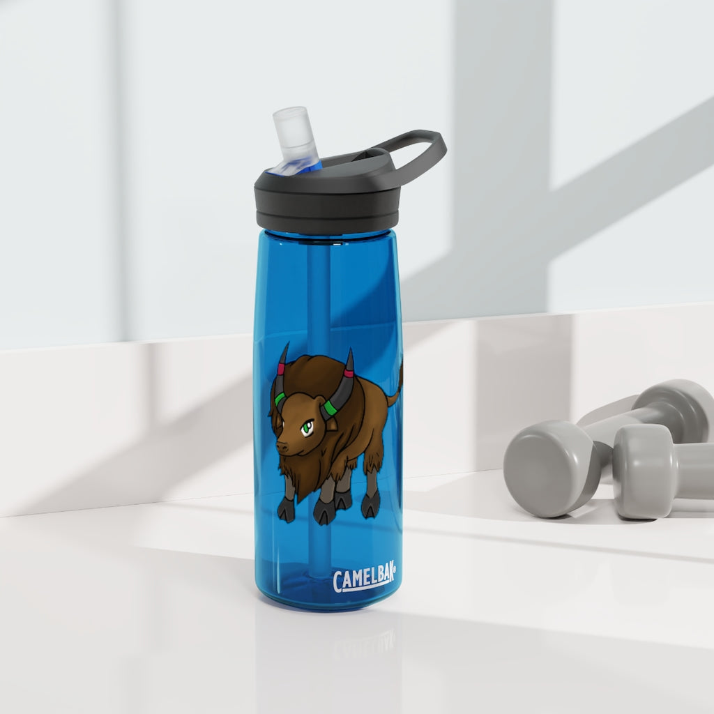 Bitox CamelBak Eddy® Water Bottle in 20oz and 25oz sizes, showcasing its durable Tritan™ material and spill-proof biting valve.