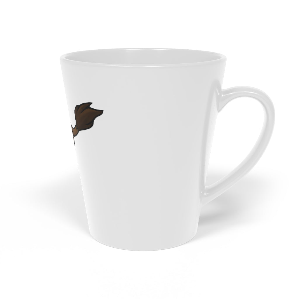 Bitox Latte Mug, 12oz, featuring a durable white ceramic body and easy-grip handle, perfect for personalized beverage enjoyment.