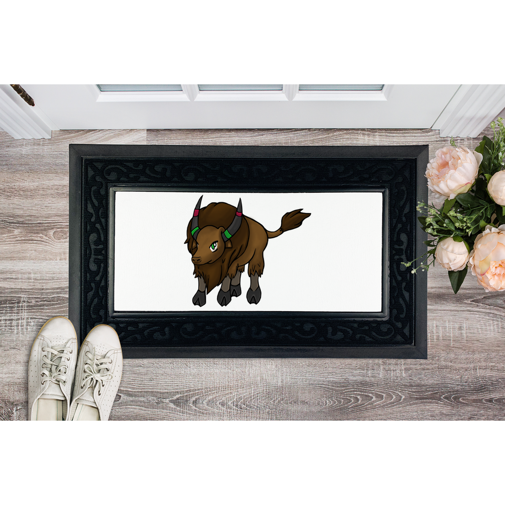 Bitox Sublimation Heavy Duty Door Mat with a removable fabric center and non-slip rubber base, featuring a classy brush border.