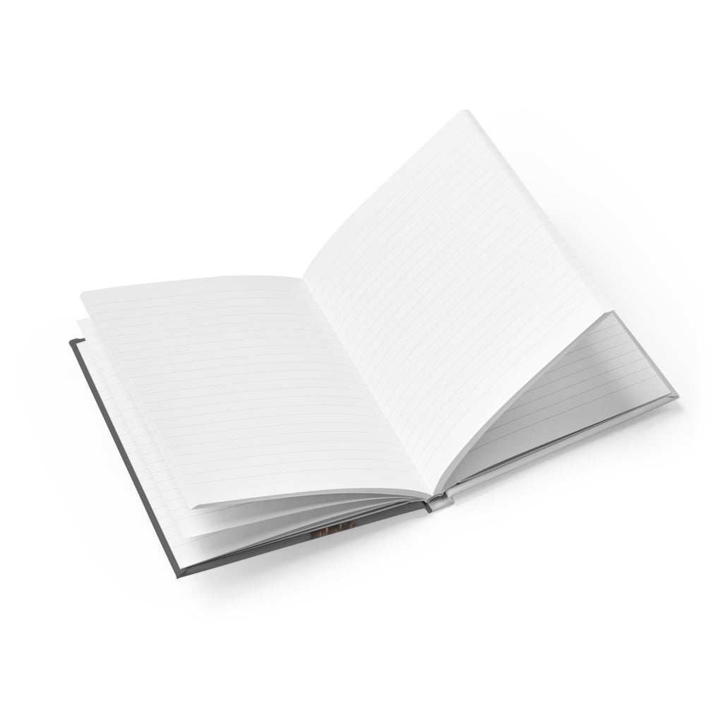 Black Amara Journal with ruled lines, featuring a durable hardcover and full wraparound print design.